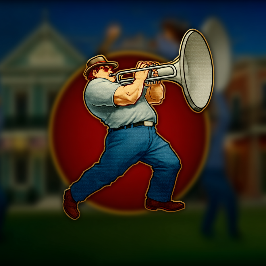 big easy slot logo with a musician